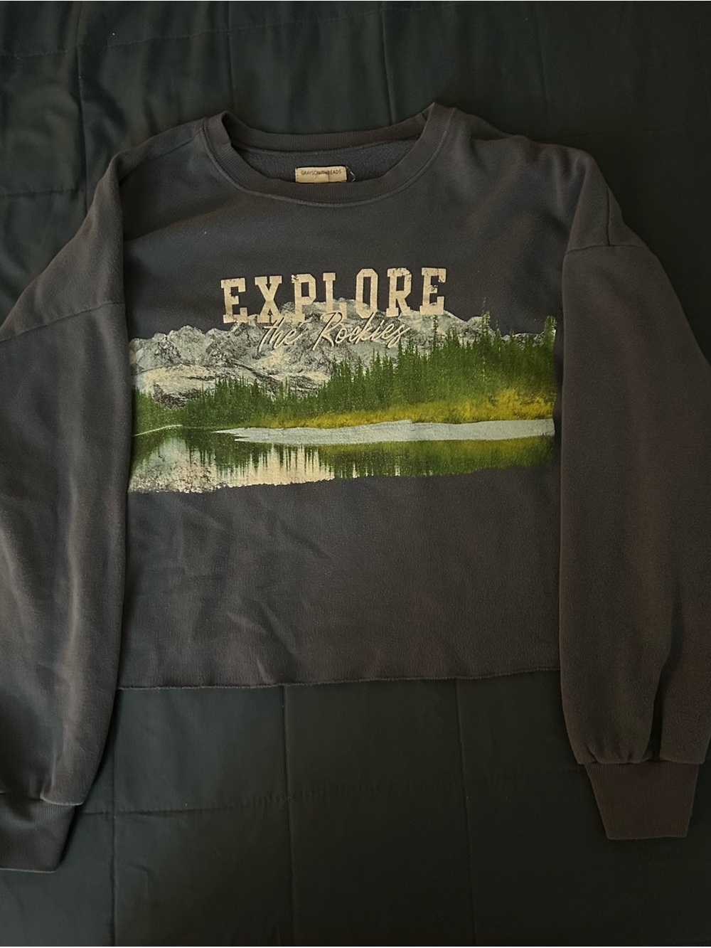 Grayson Threads Dark Charcoal 'Explore The Rockies' Crewneck Sweatshirt